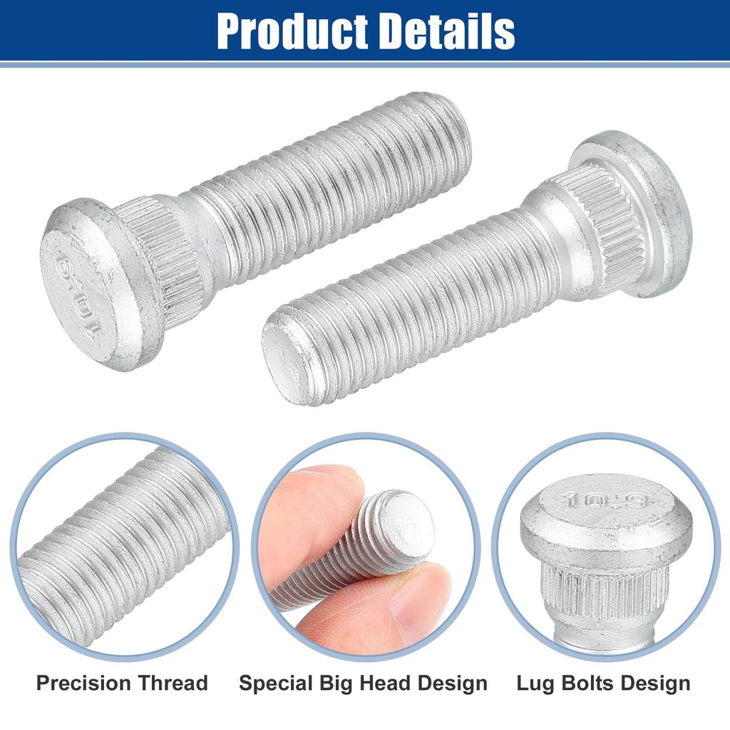ACROPIX M12x1.5 Wheel Lug Bolt Nut Hub Assembly Wheel Stud for Toyota 4Runner 1986-2015 No.9094202049-10 Pack