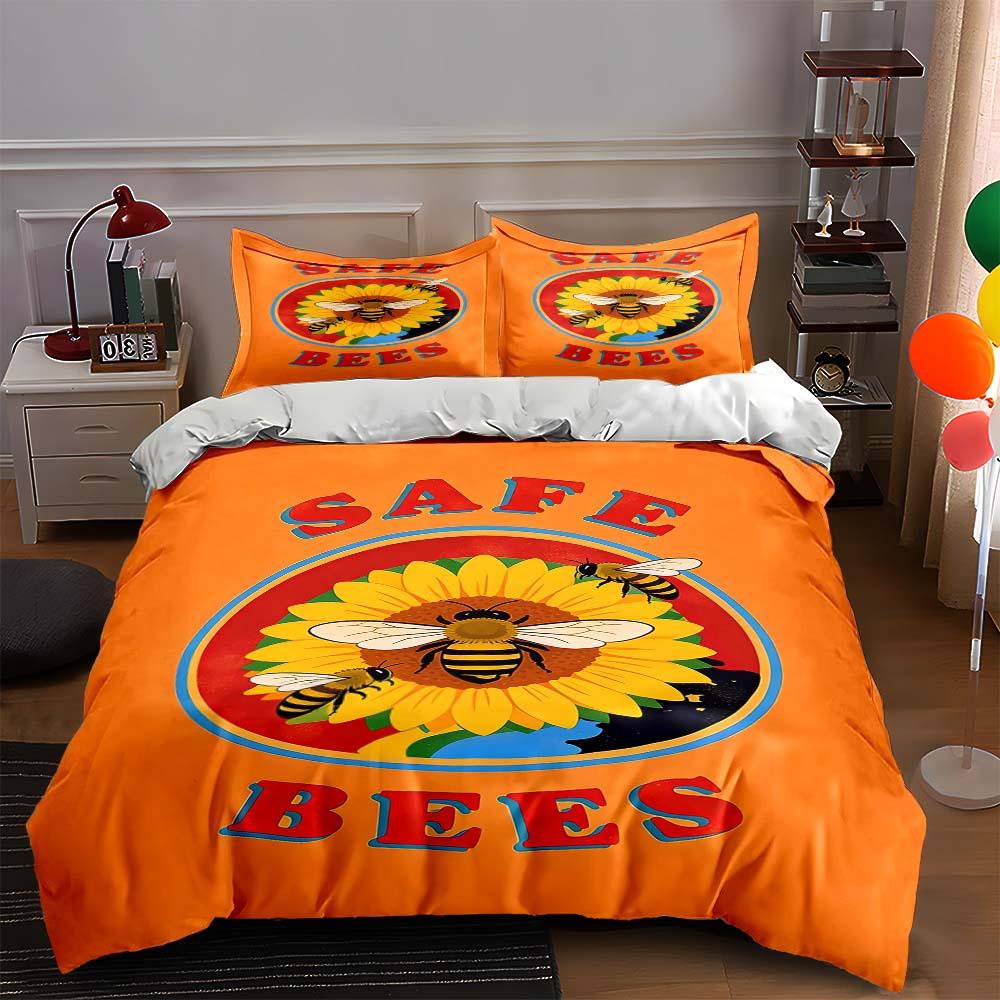 

Sunflower, bees, text Bedding Duvet cover sets Duvet covers Pillowcases gifts (1 * Duvet Cover 2 * Pillowcases, without duvet insert) 135x200cm