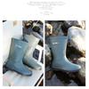 Men's Waterproof Rain Boots: Warm, Non-Slip, High-Top with Elastic Cuff, Ideal for Kitchen, Car Wash, and Fishing.