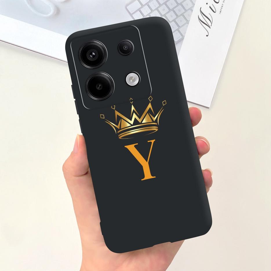 For Xiaomi Redmi Note 13 4G Case Cute Crown Letters Cover Soft TPU Phone Case For Xiaomi Redmi Note 13 Pro Plus Note13 5G Bumper