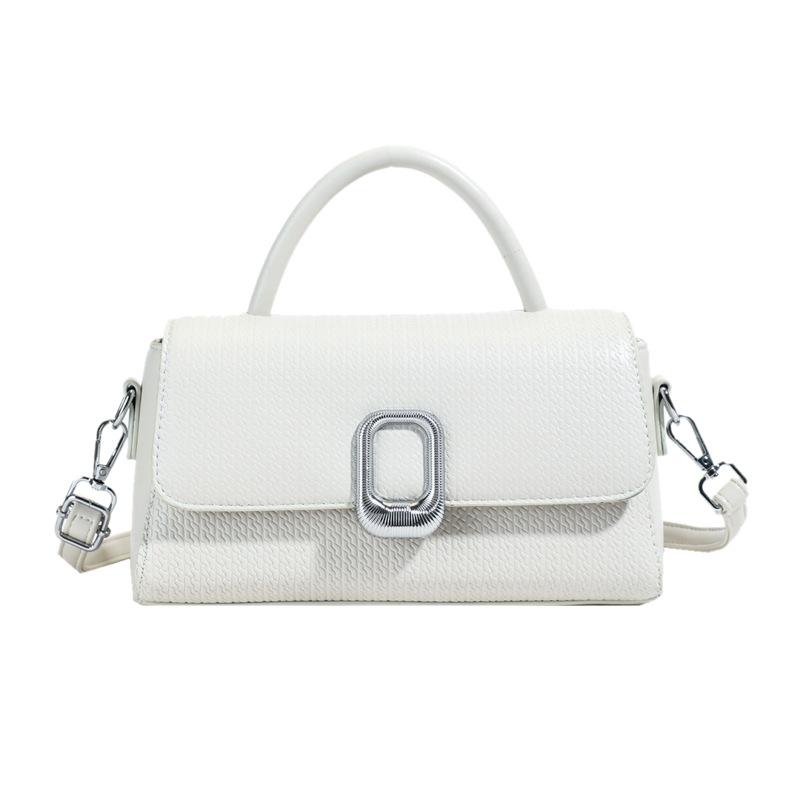 

Summer new small bag women s fashion shoulder messenger bag simple trend versatile belt zipper bag one size fits all білий