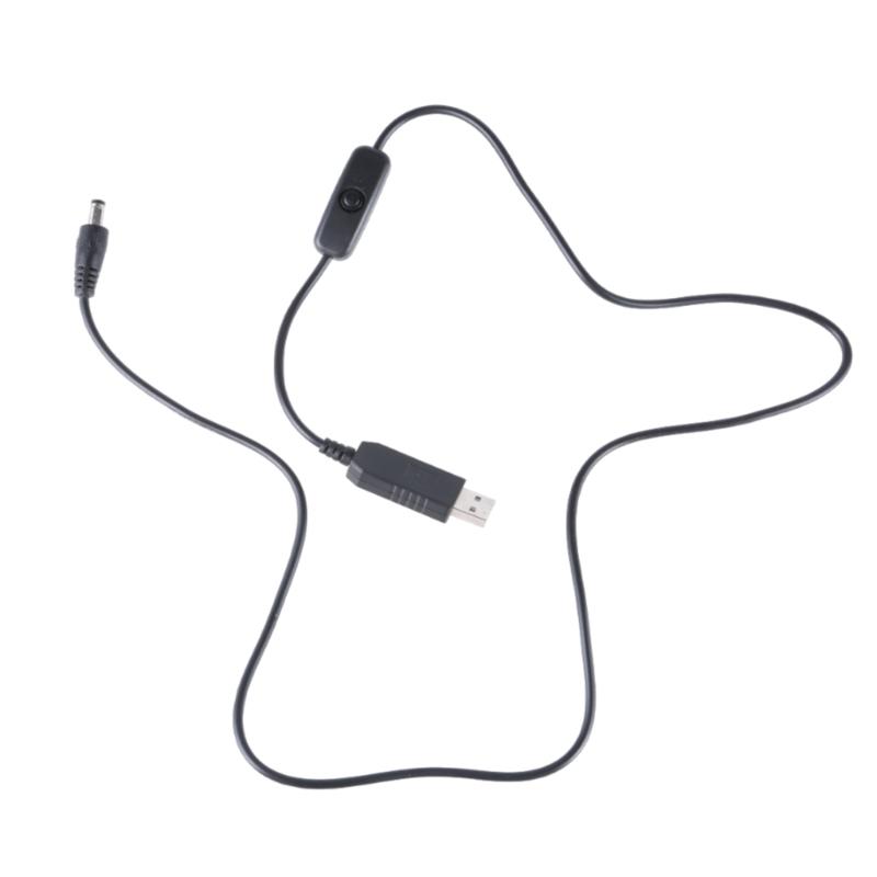 USB 5V To DC12V with DC5.5x2.1mm Power Cable With Convenient Switching 100cm Long for Camera and Hard Disk Box