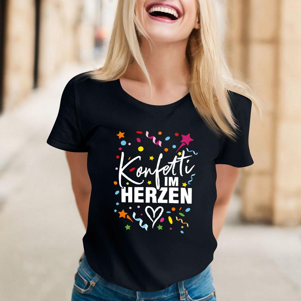 Women's Casual Printed T-Shirt Round Neck Pullover Short Sleeve Top