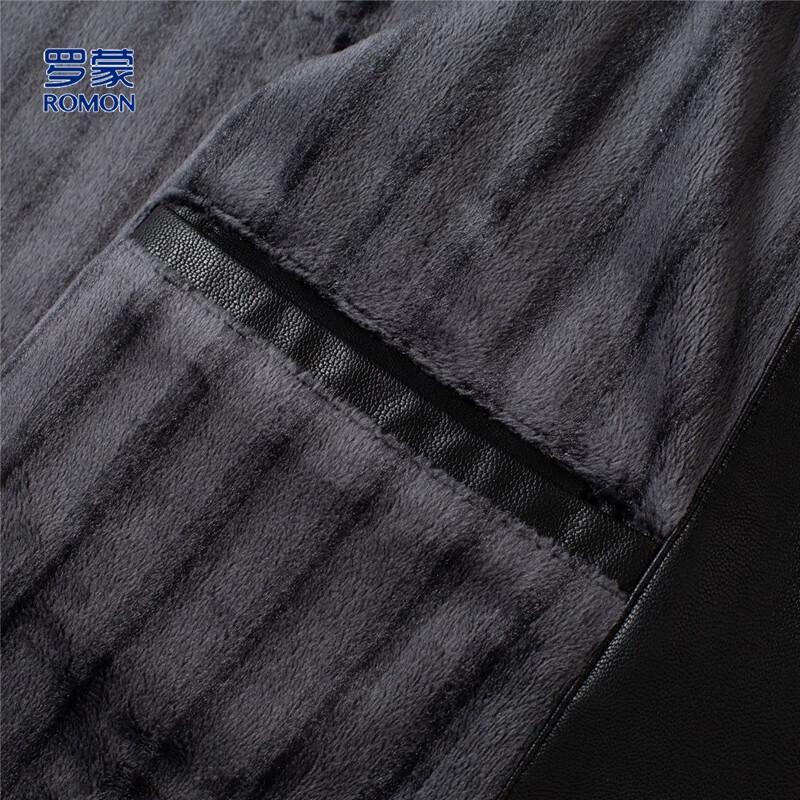 Romon Men's Fleece-Lined PU Leather Jacket