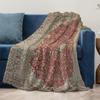 Luxurious Persian Style Embroidered Throw Blanket Vintage Decorative Bed Cover Silk Tapestry Home Decor Wall Hanging