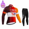 Ineos Team Winter Long Sleeve Thermal Fleece Cycling Jersey Set Bib Pants Ropa Ciclismo Bicycle Clothing MTB Bike Jersey Uniform