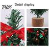 Exquisite Workmanship Tree Small Christmas Tree, Artificial Desktop Xmas Ornament, Miniature Plastic Durable Decor Pine with Berries Bow for