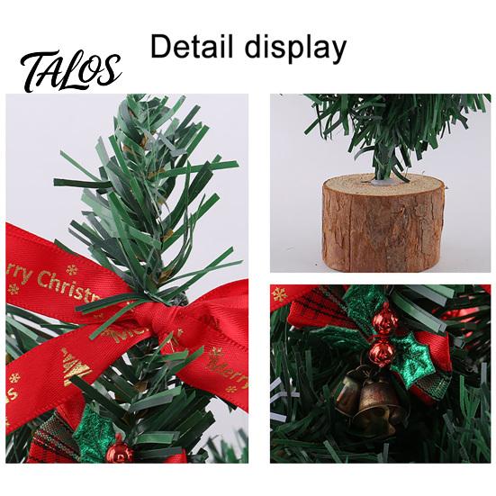 Exquisite Workmanship Tree Small Christmas Tree, Artificial Desktop Xmas Ornament, Miniature Plastic Durable Decor Pine with Berries Bow for