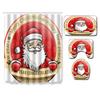 3D Digital Printing Christmas Waterproof Shower Curtain Four-Piece Bathroom Non-Slip Door Mat Bedroom Living Room Floor Mat Carpet