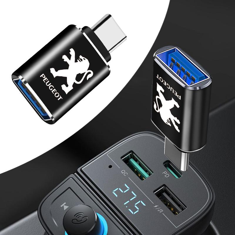 1 szt. Kabel USB typu C do samochodu Adapter do ładowania Akcesoria samochodowe Dla Peugeot 308 408 508 RCZ 208 3008 2008 206 207 108 406 407 408 206 208 306 307
