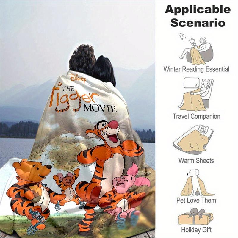 1pc, Winnie the Pooh and Tigger Movie Home Decor Blanket: A Perfect Gift for Bedroom, Living Room, Travel, Camping, Car