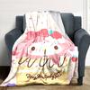 1pc My Melody Strawberry blanket Lightweight Flannel Throw for Sofa Bed Travel Camping Livingroom1196L