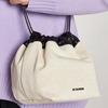 Jil Sander Letter Logo Print Adjustable Drawstring Closure Cotton Linen Leather Detail Bucket Bag Crossbody Shoulder Bag Women Bags J07WG0027P5368280