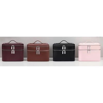 PU Material Cosmetic Bag Waterproof Large Capacity Travel Bag Aesthetic Pattern Lychee Pattern Bag Toiletry Storage