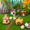 Mini Cartoon Mushroom Pumpkin House Micro Landscape Decoration For Car Home Desktop Ornaments