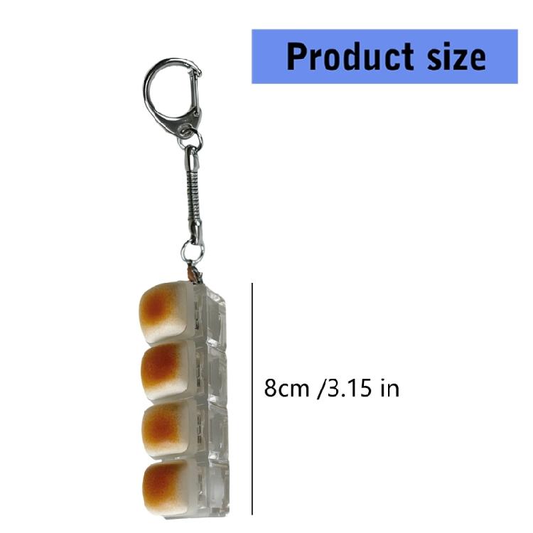 Whimsical Bread Shaped Keychain Jewelry Accessory PVC Construction Compact Decoration For Keys Bags Enthusiasts