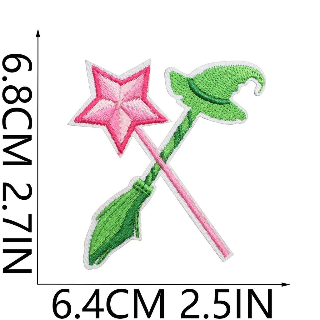 Wizard And Witch Embroidery Cloth Sticker Clothes Decoration Magic Wand Patch Sticker Computer Embroidery Bow Chapter Boy