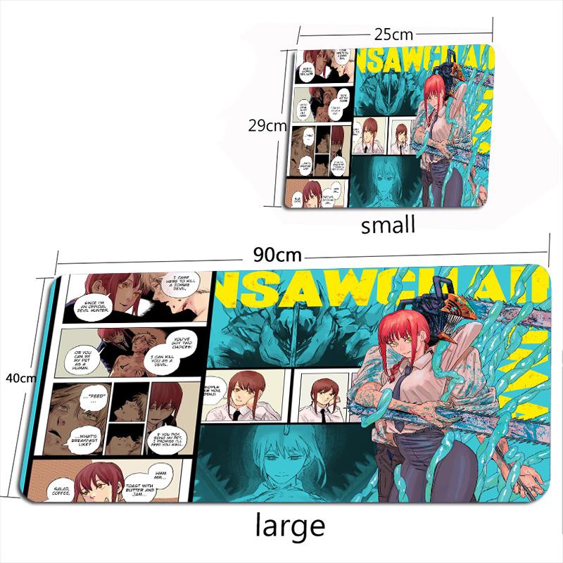 Chainsaw Man Mouse Pad Overlock Makima Non-slip Large MousePad Gaming Accessories Kawaii Anime Desk Mat Speed Edition Mouse Pad
