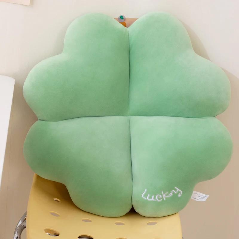 New Plant Flower Pillow Plush Toy Four Leaf Clover Sakura Pillow Doll Stuffed Flower Cushion Seat Sofa Throw Cover Birthday Gift