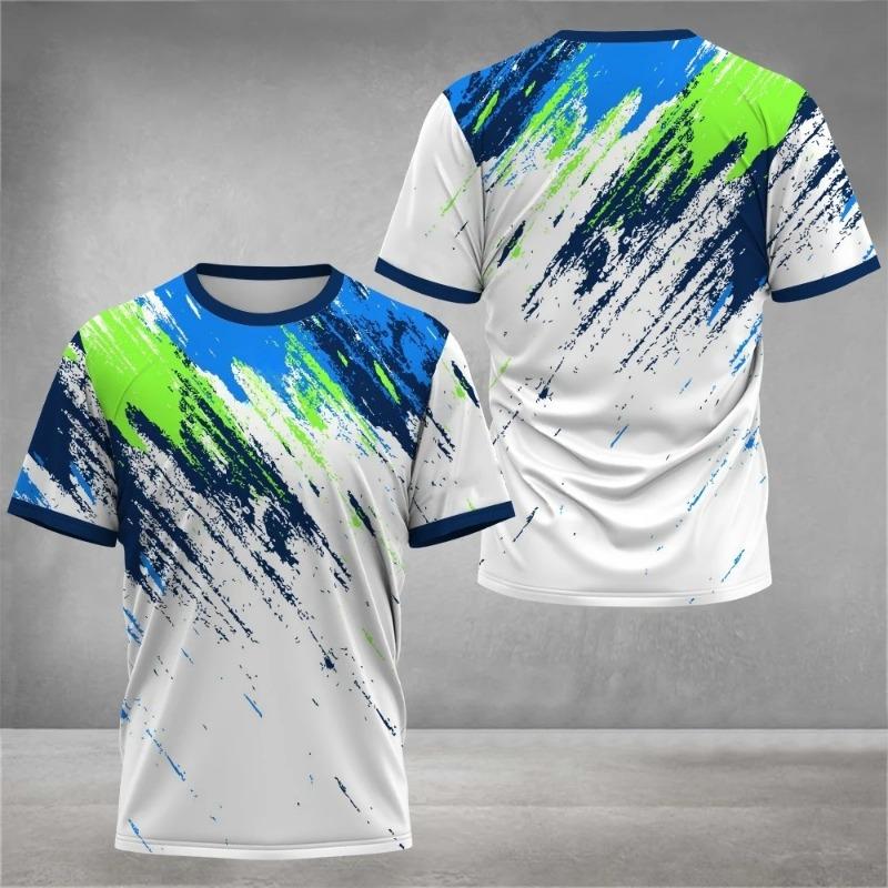 2026 Men's T-Shirts Crew Neck Short Sleeve Colourful Print Tennis Running T-Shirt Casual Comforts Outdoor Sportswear Tops