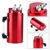 Universal Aluminum Car Auto Oil Catch Tank Breather Can Reservoir Red Round 10 & 15mm Fittings