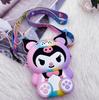 Silicone Cartoon Mini Coin Purse Crossbody Bag Adjustable Strap Small Storage Pouch Lightweight for Kids Preschool Outdoor Use