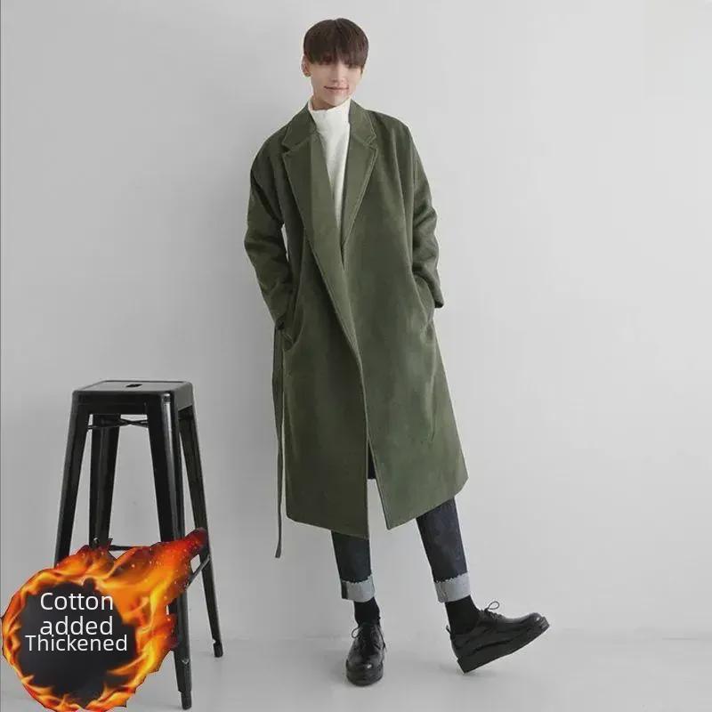 

Мужская ветровка 2022 года из смесовой шерсти средней длины выше колена для осени и зимы 2XL