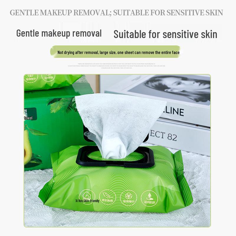 Avocado Deep Clean Makeup Remover Wipes - 60 Disposable Cotton Pads for Eyes, Lips, and Face