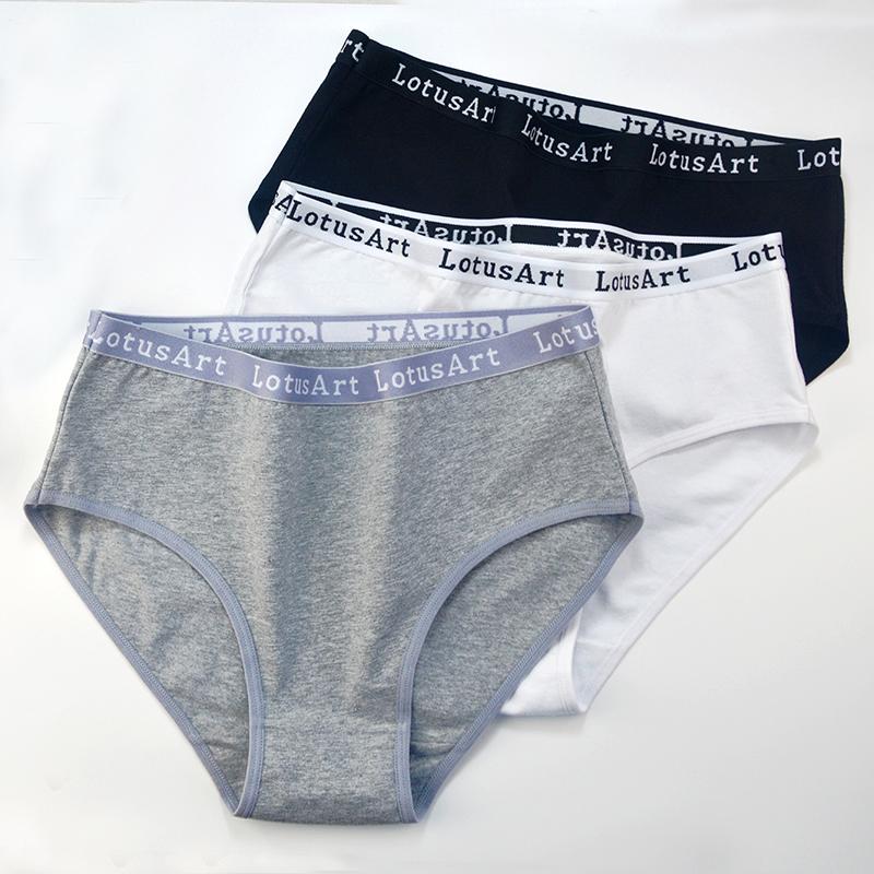 Plus Size Mid High-Waist Panties Womens Pure Cotton Womens Briefs