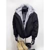 Men's High-End American Retro Cotton Jacket with Fur Collar for Winter Warmth
