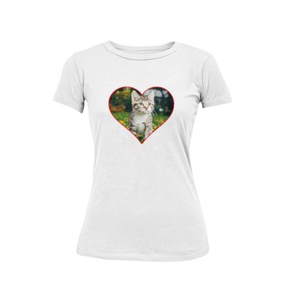Personalised Cats Photo RIP Cat Memory Cat Ladies Fitted Shirt