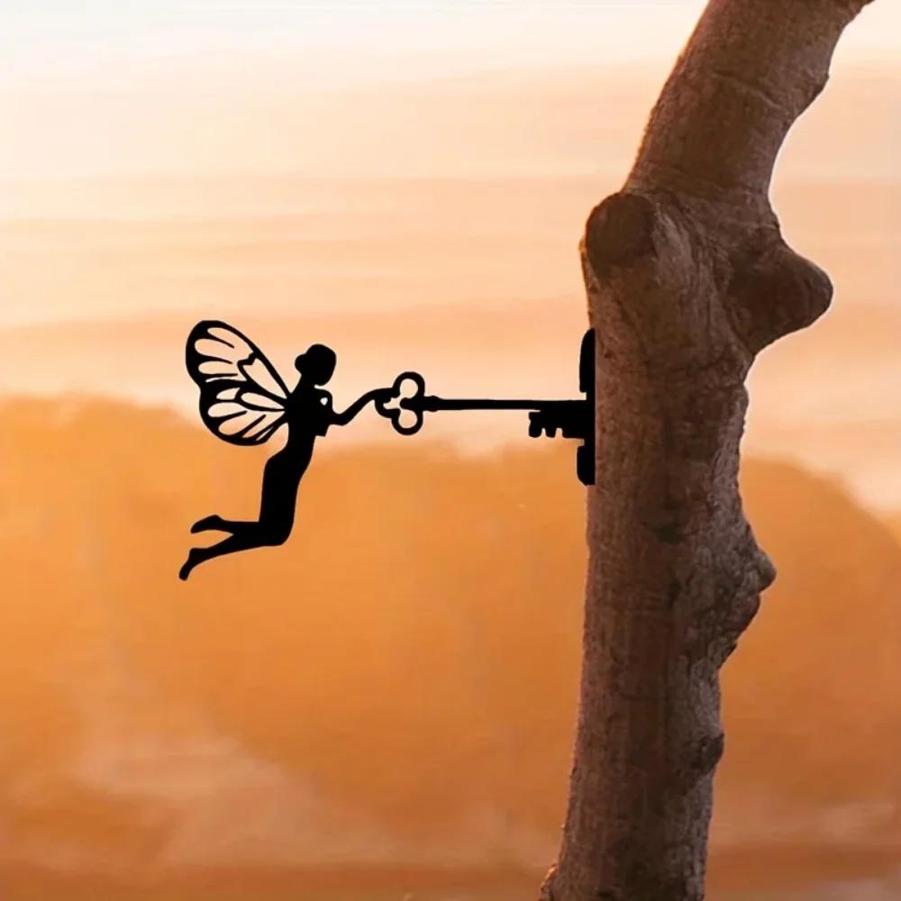 1pc Fairy Tale Elf Tree Steel Silhouette Wall Art for Home Garden Decoration - Unique Housewarming Gift Idea Wall Decor