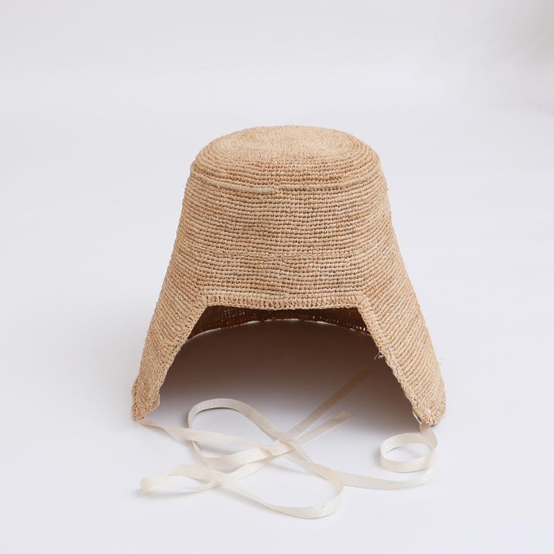 Summer Big Size Raffia Sun Hats Women'S Beach Foldable Wide Brim Straw Hat Japanese Retro Loli Hat Sun Protection Fisherman Hat