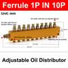 Aluminum 2/3/4/5/6/7/8/10/11/12 Way Adjust Lube Oil Piston Distributor Value Manifold Block 6mm Inlet 4mm Outlet for Lubrication