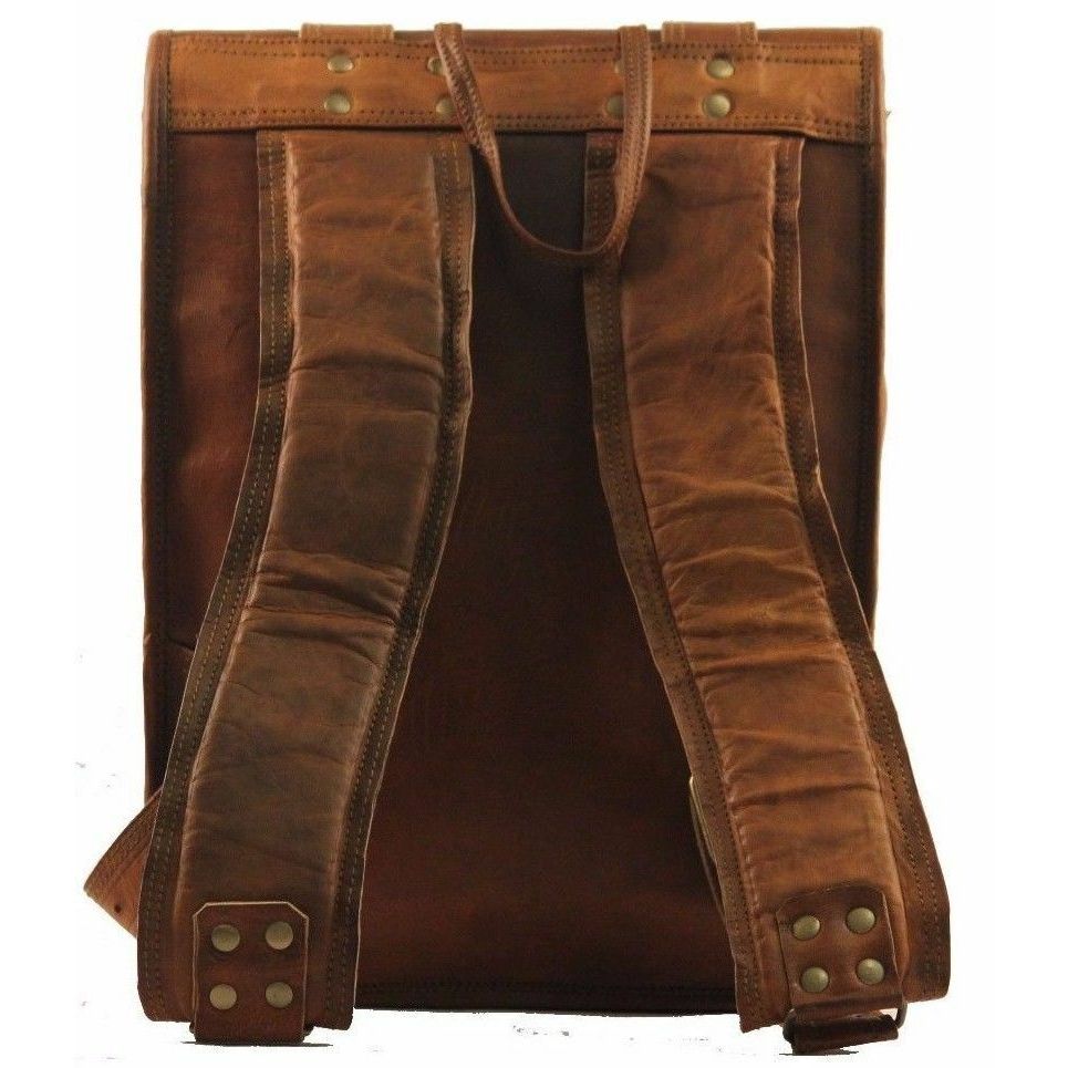 Echter echter Herren-Lederrucksack, Tasche, Laptop-Aktentasche, brauner Vintage-Stil