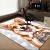1PC Custom Name Corgi Heartfelt Art Theme Floor Mat Ideal for Living Room, Game Rooms, Office, Bedroom, Floor Mat Playful Design