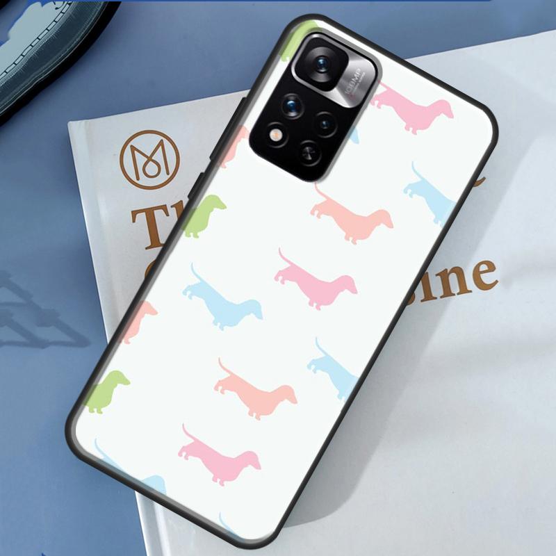 Cartoon Dachshund Sausage Dog Case For Xiaomi Redmi Note 14 13 11 9 10 12 Pro 9S 10S 11S 12S Redmi 10C 12C 13C 14C Cover