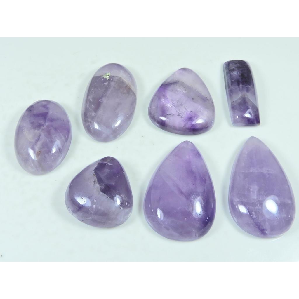 300Cts. Natural Amethyst Lace Agate Mix Cabochon Loose Gemstone 07 Pcs Lot C-3926