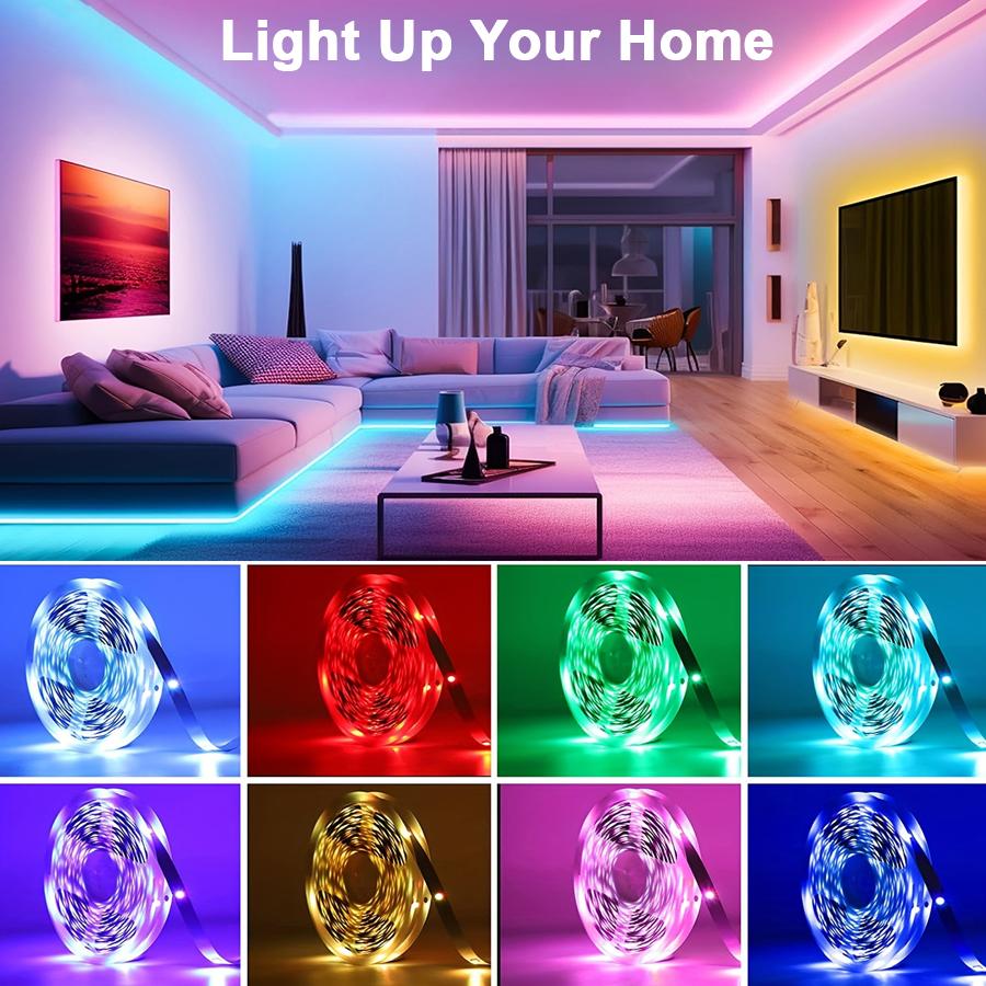 

Светодиодные ленты, синхронизированные с музыкой, светодиодные ленты RGB с дистанционным управлением для украшения комнаты, гибкая лента подсветки телевизора EU Plug&3m синий