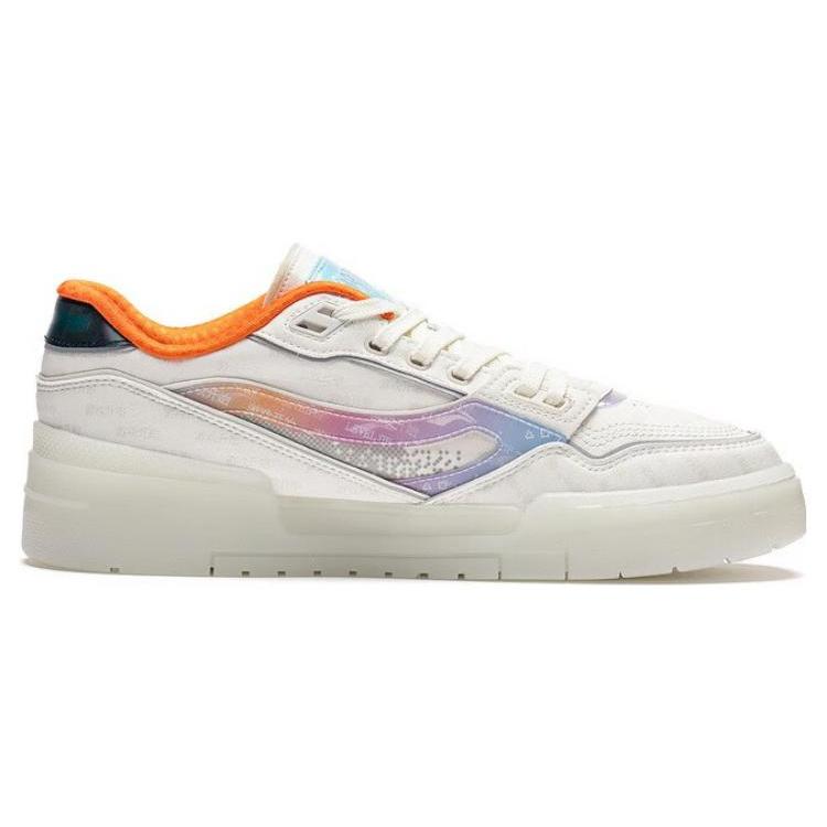 Li Ning 001 BTC Prm Abriebfest Atmungsaktiv Niedrig geschnitten Skateboard-Schuhe Herren Weiß AGCT003-2