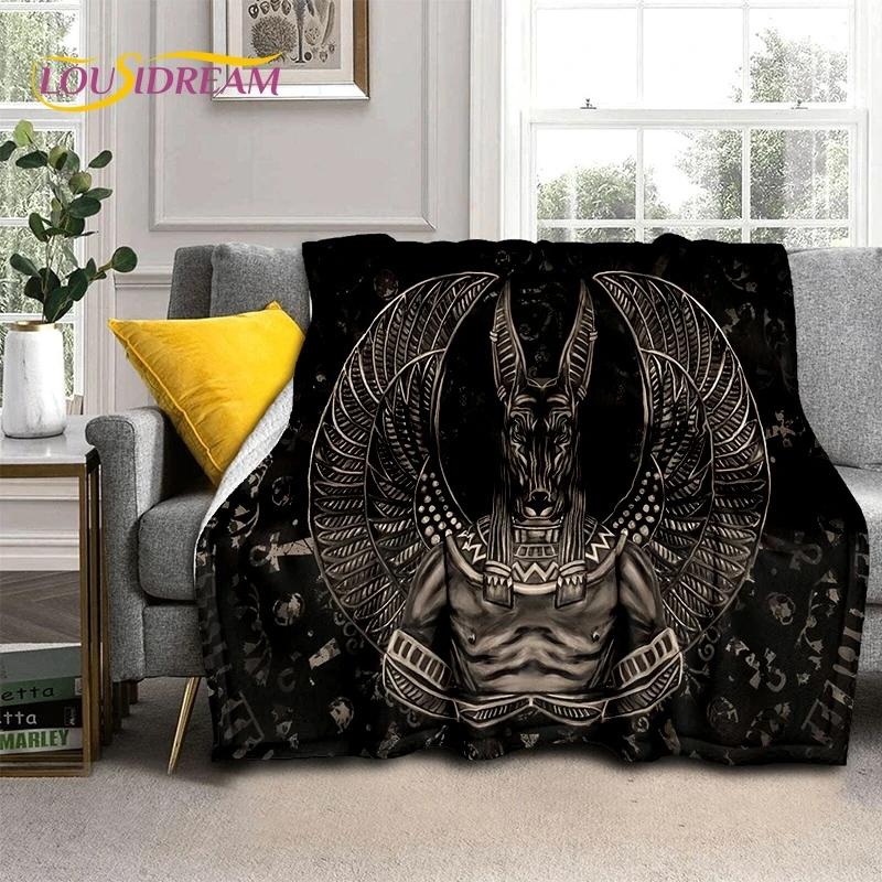 3D Pharaoh Hieroglyphic Egyptian Mythology Soft Blankets,Keep Warm Throw Blanket Comfortable for Picnic Beds Sofa Home Bedroom