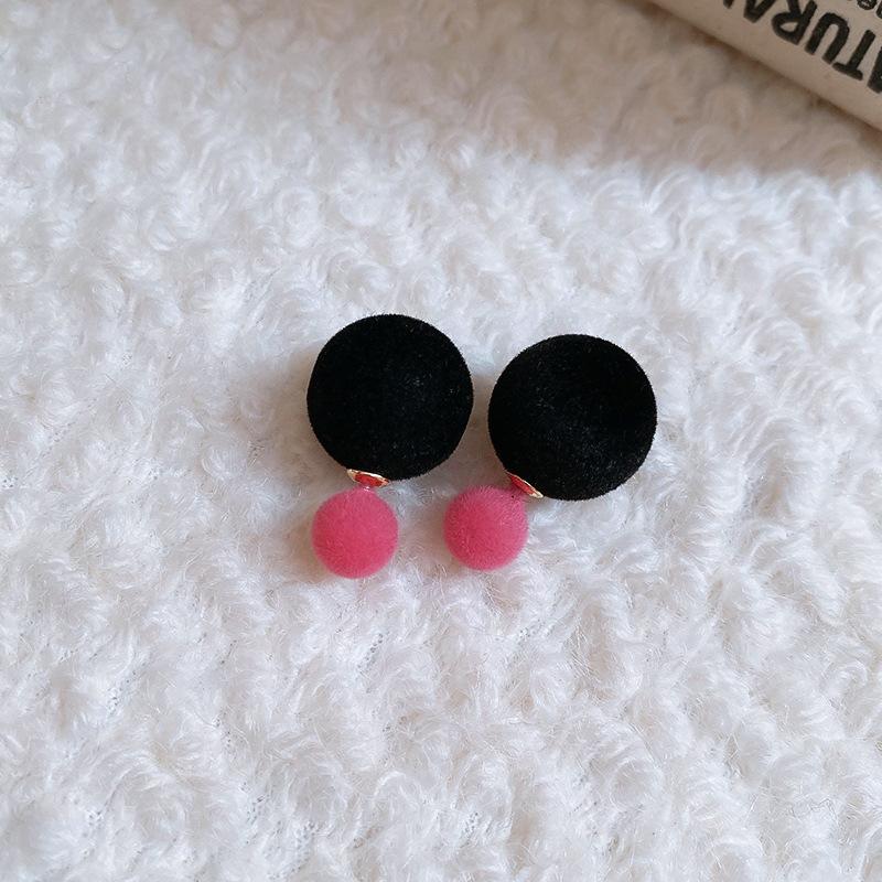 Super fairy pink flower love fringed earrings versatile temperament earrings light luxury earrings women