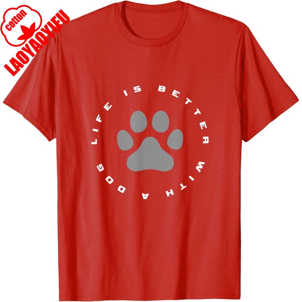 Dog Paw Print T-Shirt Summer Breathable Camisetas Nostalgia Retro Street Fashion Tops Fit Sweatshirt for Daily Wear