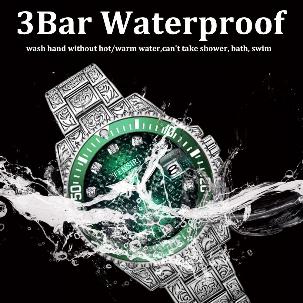 Patterned Steel Band Bracelet Men's Quartz Watch Waterproof Watch Fashionable Personalized Outdoor Sports Reloj