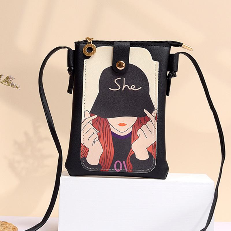Cute Mobile Phone Bag Female Versatile Small Clear Package Mobile Phone Messenger Mini Small Bag