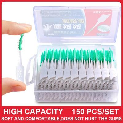 150Pcs/set Silicone Interdental Brushes Super Soft Dental Cleaning Brush Teeth Care Dental Floss Toothpicks Oral Tools