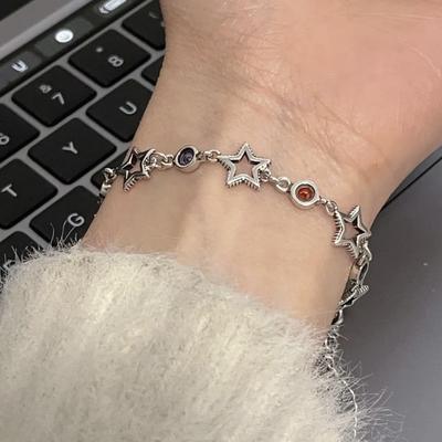 Colorful Zircon Heart Bracelet for Women Simple Sweet Bracelet Party Jewelry Accessories Gift