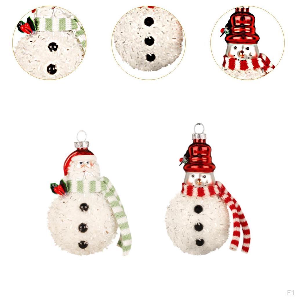 2 Pieces Snowman Pendants Hanging Cute Christmas Ornaments for