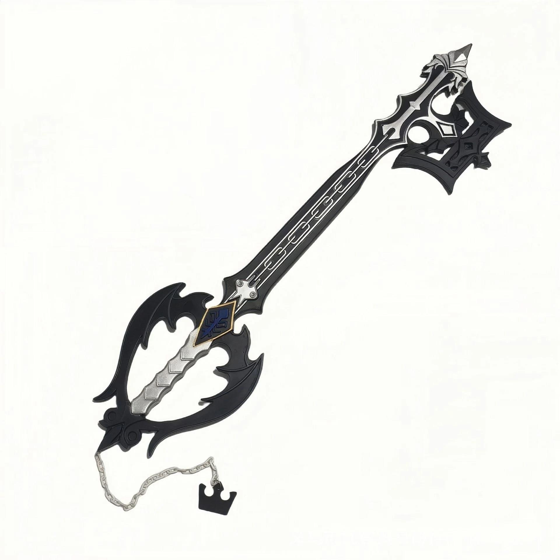 

34-дюймовая катана Kingdom Hearts, меч-ключ Соры, аниме, реквизит для косплея, ПУ-нож, реальный размер, японская катана, оригинальная самурайская сабля, игрушка 34inch чёрный