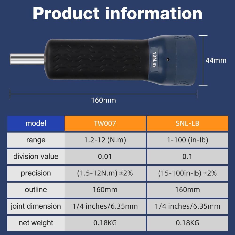 1.2-12N.m Digital Torque Meter Digital Torque Screwdriver1/4" Drive Screwdriver Wrench With 10Bits Set for Bike Repairing